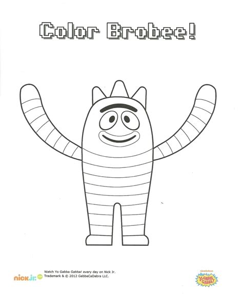 Yo Gabba Gabba Foofa Coloring Pages