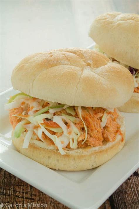 Slow Cooker Buffalo Chicken Sandwiches Gal On A Mission