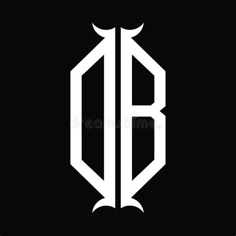 Db Logo Monogram With Horn Shape Design Template Stock Vector