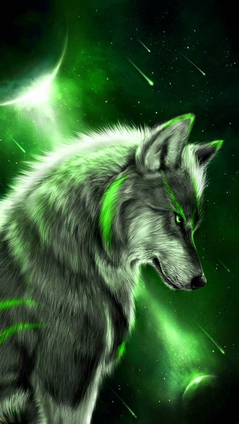 Download and use 10,000+ galaxy wallpaper stock photos for free. I made a green one too! in 2020 | Wolf wallpaper, Wolf ...