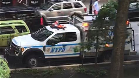 Nypd Esu Truck Responding Urgently On Broadway On Upper West Side Area