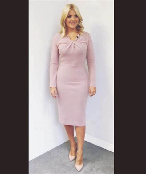 Holly Willoughby Teams Her Pink Dress With Pink Office Shoes Holly