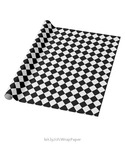 Black And White Diamonds Checkered Wrapping Paper Checkerboard