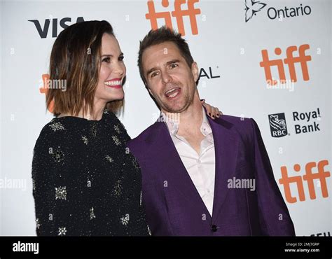 Actors Leslie Bibb Left And Sam Rockwell Attend The Premiere For