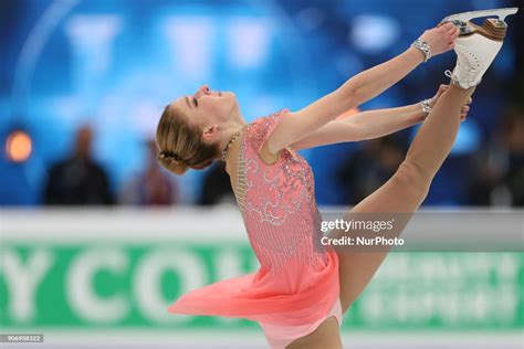 Figure Skater Maria Sotskova Of Russia Performs During A Ladiess