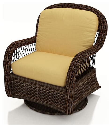 Outdoor glider benches are a safe option as these are built for withstanding rough usage. Leona Wicker Patio Swivel Glider Chair, Canvas Wheat ...