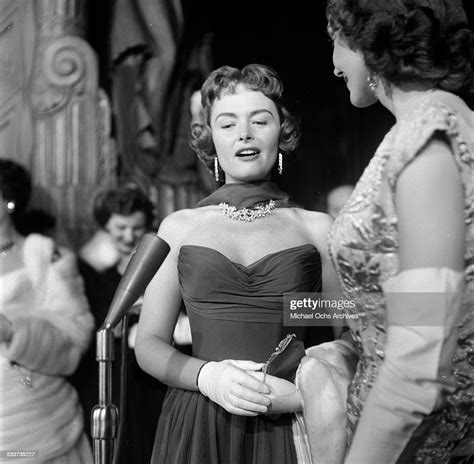 Actress Donna Reed Talks To A Reporter Before The Academy Awards In