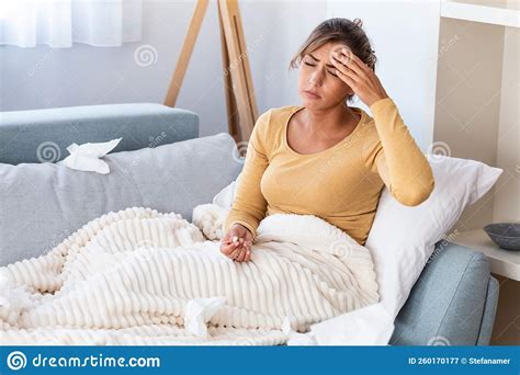 Sick Desperate Woman Has Flu Rhinitis Cold Sickness Allergy Concept Stock Image Image Of