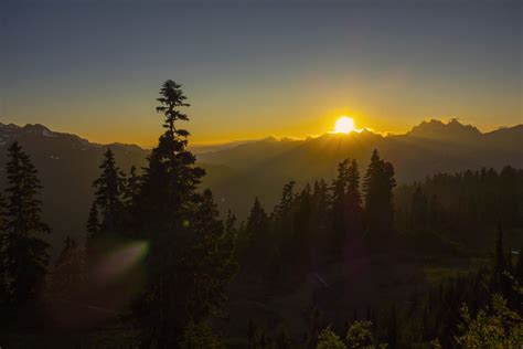 Sunset From Lake Beauty Olympic National Park By Joseph Ridgway On