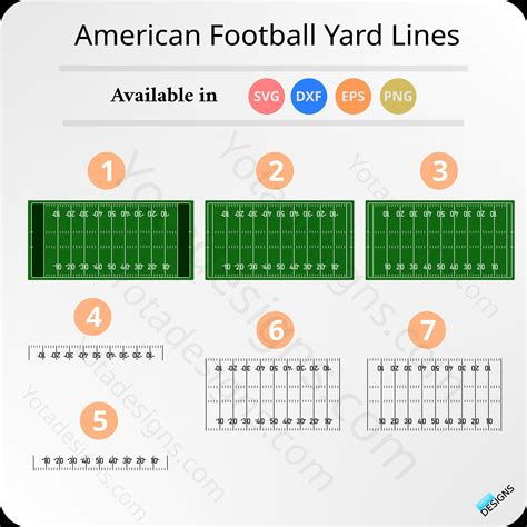 American Football Yard Lines Svg Cut File Dxf Png Eps Cut Etsy