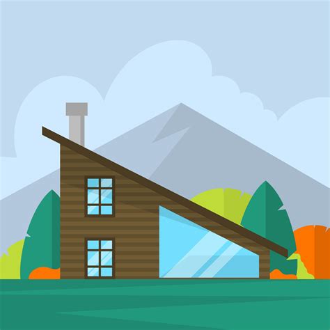 Download cabin in the woods app for android. Flat Modern Cabin in the Woods Vector Illustration ...