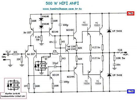 This is an old ahuja 80 watts amplifier. 500W 250W Hi-Fi Transistörlü Anfi Devreleri - Elektronik Devreler Projeler