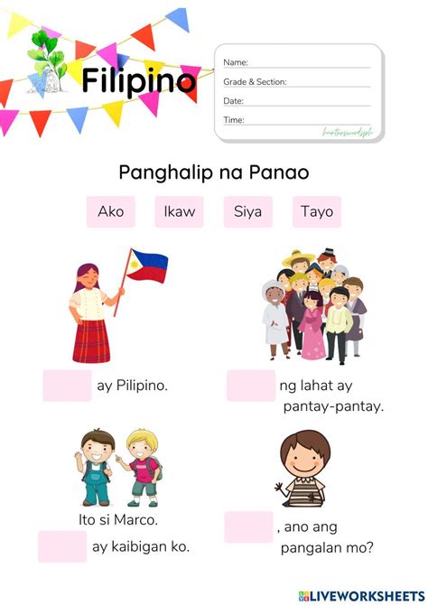 Panghalip Na Panao Hunterswoodsph Montessori Filipino Interactive