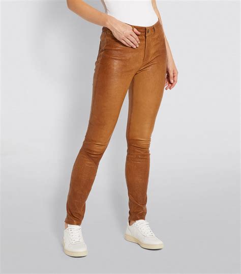 Paige Leather Hoxton Ultra Skinny Trousers Harrods Us
