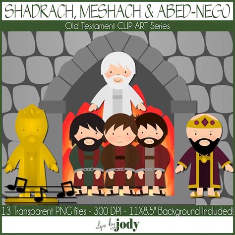 Shadrach Meshach & Abed-nego Old Testament Clip Art Bible - Etsy