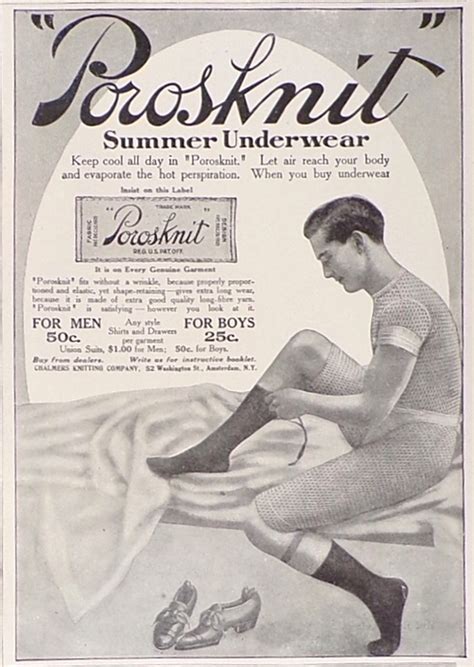 1910 Porosknit Mens Underwear Ad Vintage Clothing And Accessory Ads