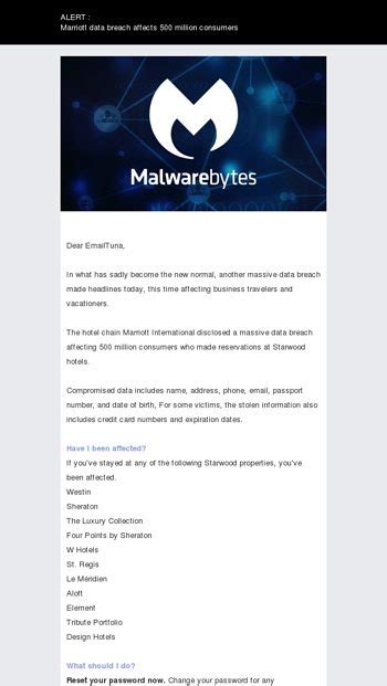 Alert Marriott Data Breach Affects Million People Malwarebytes