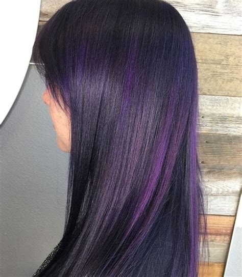 Purple Hair Streaks In Black Hair