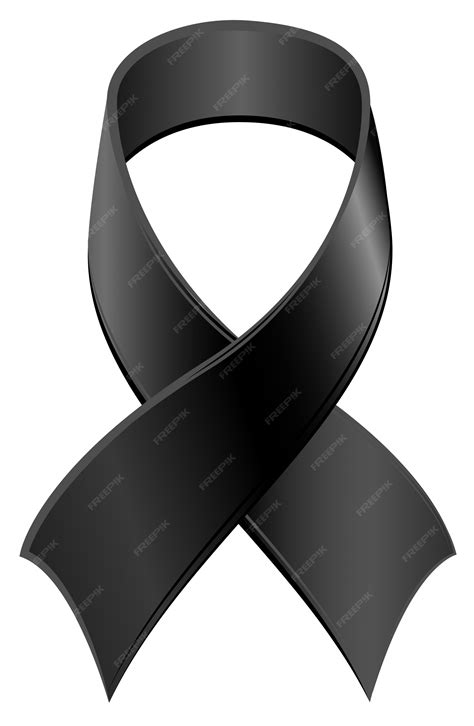 Premium Vector | Black ribbon symbol day of mourning