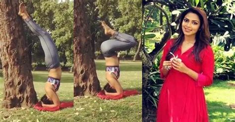 Amala Paul Goes Head Over Heels After Acing Sirsasana Amala Paul