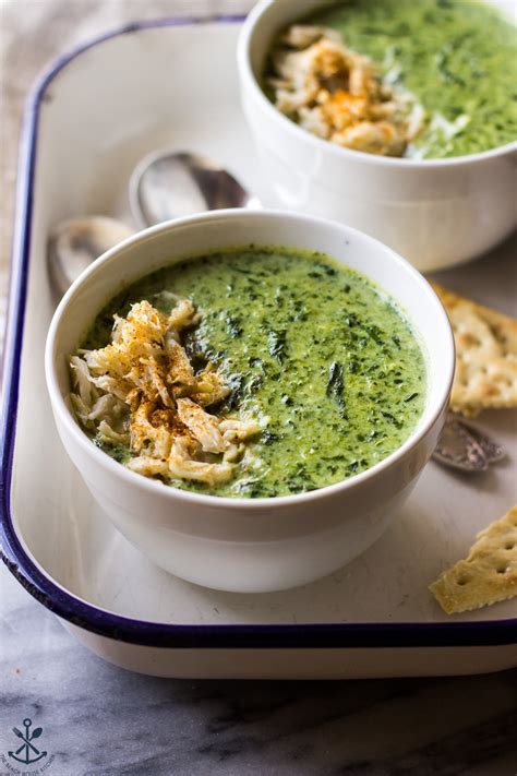 Creamy Spinach Soup With Crabmeat The Beach House Kitchen