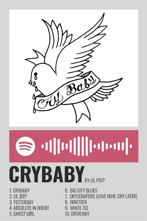 Crybaby By Lil Peep Polaroid Poster Impresión De Póster Póster De