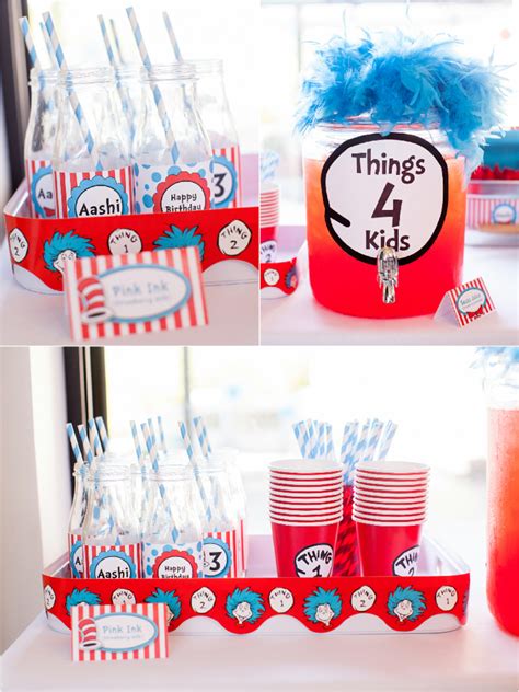 They'll create the right atmosphere for your party, whether it's an indoor or an outdoor one. Cat & Hat Birthday Party Printables Supplies | BirdsParty.com