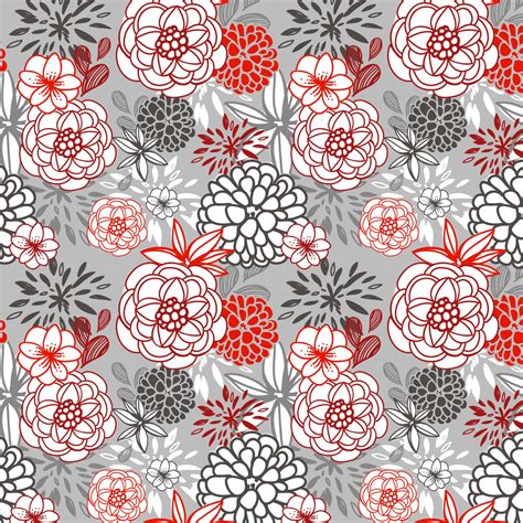 Custom design #pattern #floral pattern #food pattern #misc pattern #lemons #green #white. Christmas Floral Seamless Pattern With Red And Grey ...