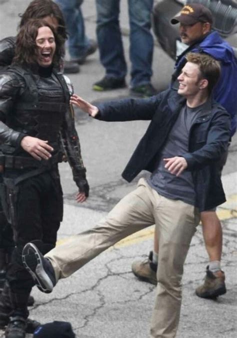Captain America Winter Soldier Chris Evans And Stan Sebastians Stunt