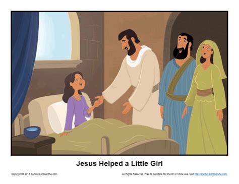 Jesus Helped A Little Girl Story Illustration