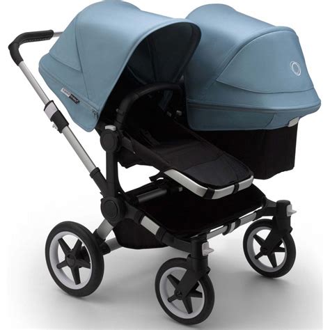 Bugaboo Donkey 3 Duo Pram Silver Chassis Vapor Blue Canopy From W H Watts