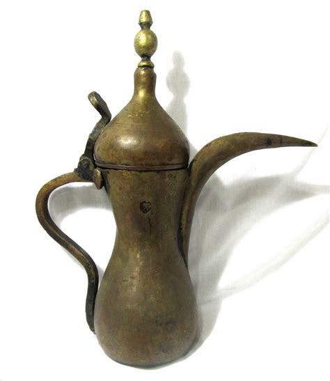 Antique Arabic Middle Eastern Turkish Islamic Dallah Brass Copper