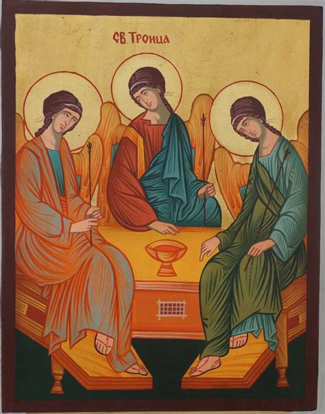 Kunstdruck, leinwandbild, gerahmtes bild, glasbild und tapete. Holy Trinity - Andrei Rublev Hand-Painted Icon - BlessedMart