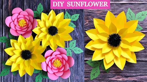 Paper Sunflowers Diy How To Make Paper Sunflowers Diy Room Decor