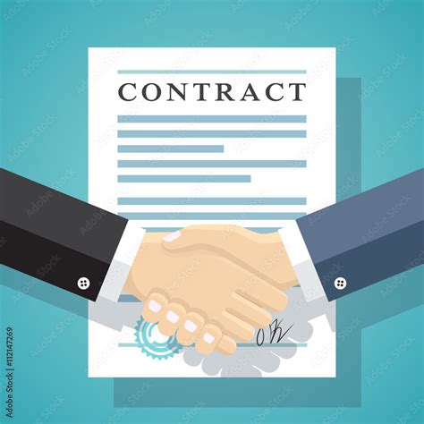Signing Of A Treaty Business Contract Stock Vector Adobe Stock