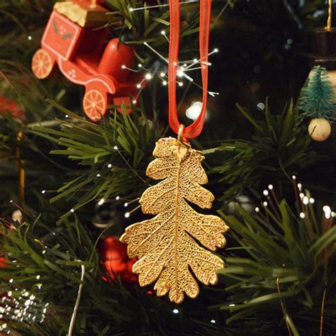 Real Leaf Ornaments 24k Gold Plated Real Lacey Oak Leaf Etsy Leaf