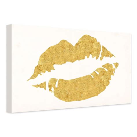 5 out of 5 stars. Gold Lips Canvas print | wall-art.com