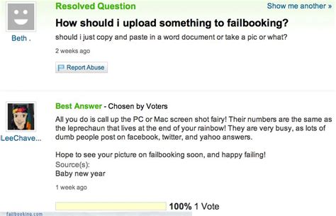 Yahoo Answers Fail Booking Failbook Failing On Facebook