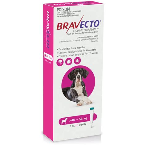 Buy Bravecto Dog Spot On 40 56kg 1 Pack Online At Chemist Warehouse