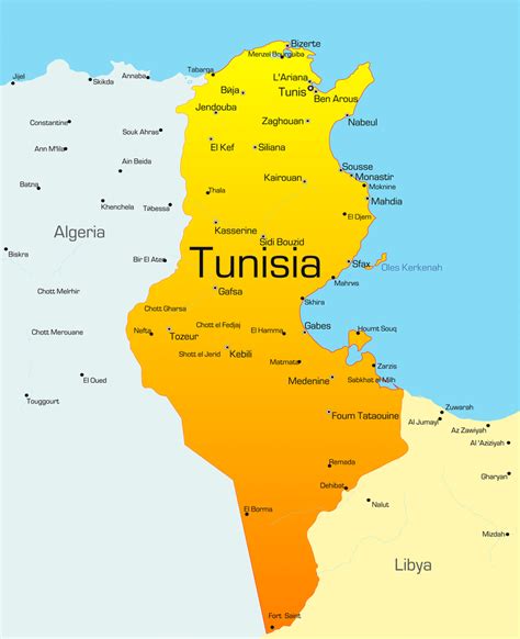 Tunisia Map Africa Map Of Africa