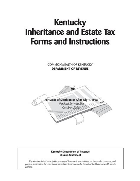 Kentucky Inheritance And Estate Tax Forms And Forms