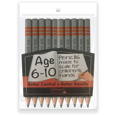 Write Size Pencils 4 34l Ages 6 10 10 Count Pack Musws100510