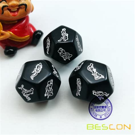 Black 12 Sides Love Dice Lover Sex Position Dice For Adult Couples