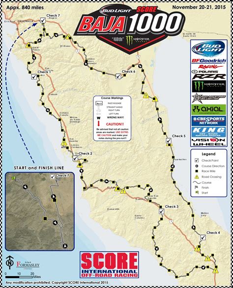 Preliminary Race Course Map Released For 2015 Bud Light Score Baja 1000