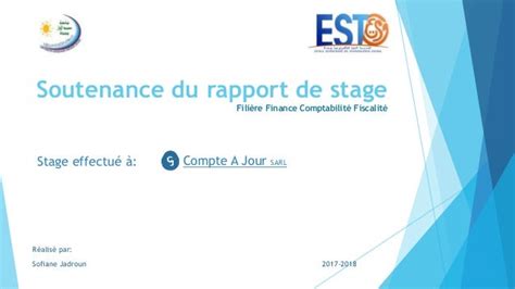 Présentation Du Rapport De Stage Fiduciaire