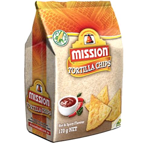 mission tortilla chips hot and spicy 170g mygroser