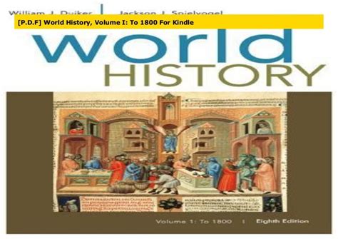 Pdf World History Volume I To 1800 For Kindle