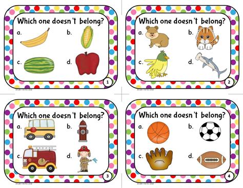 Category Worksheet For Kindergarten