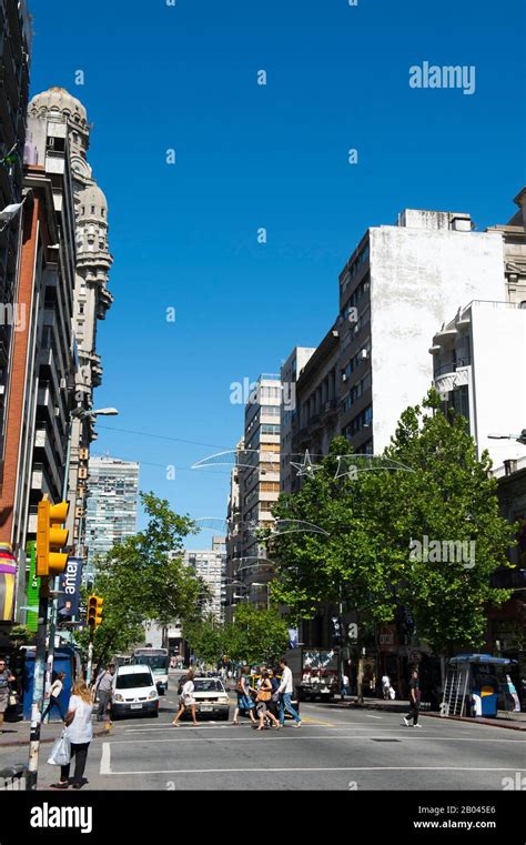 Street Scene In Downtown Montevideo Uruguay Stock Photo Alamy