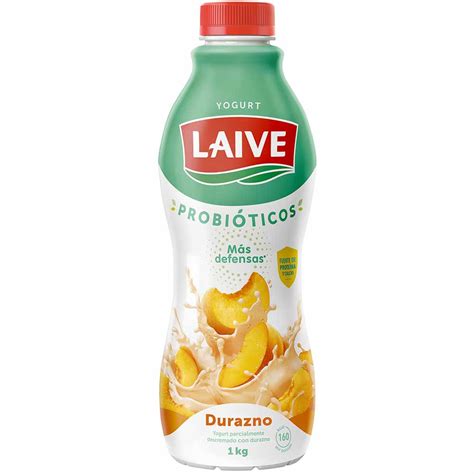 Yogurt Laive Probióticos Durazno Botella 1kg Plazavea Supermercado